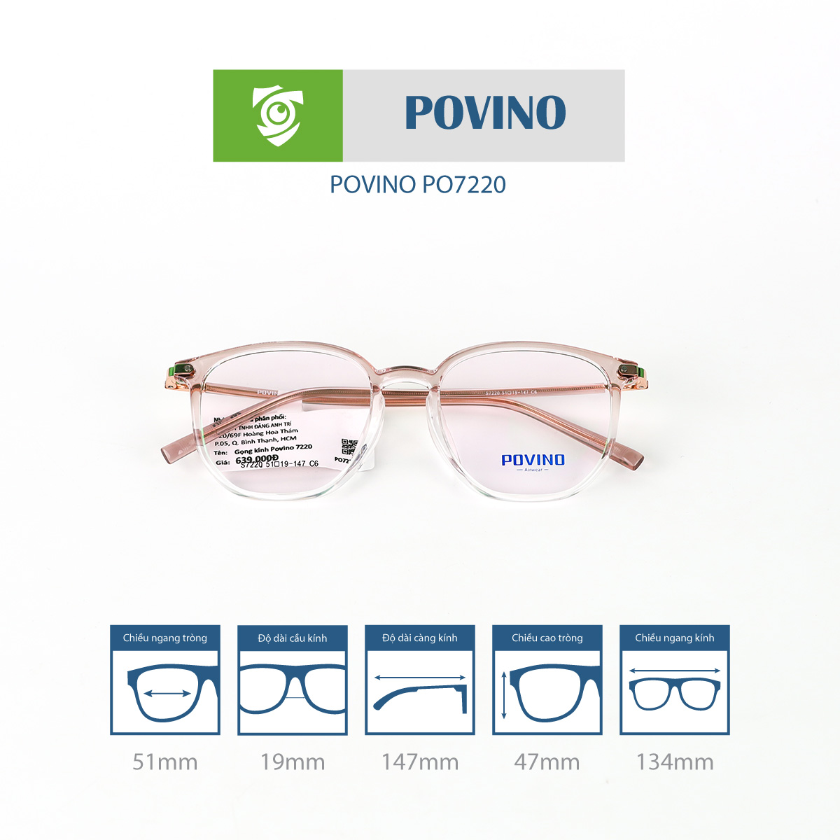 Gọng kính POVINO PO7220 - Ảnh 3