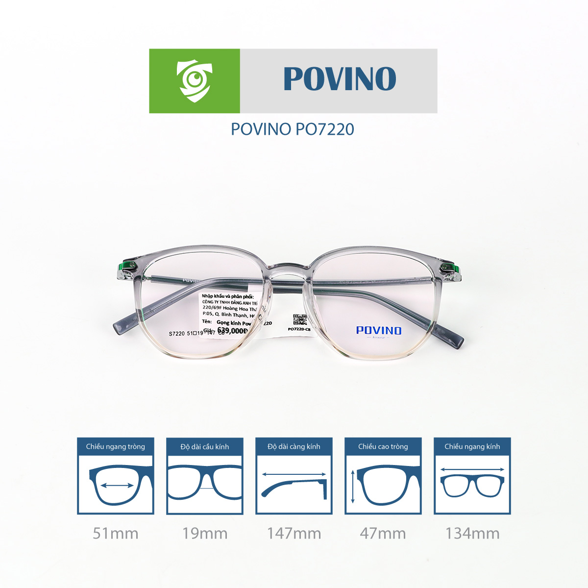 Gọng kính POVINO PO7220 - Ảnh 13