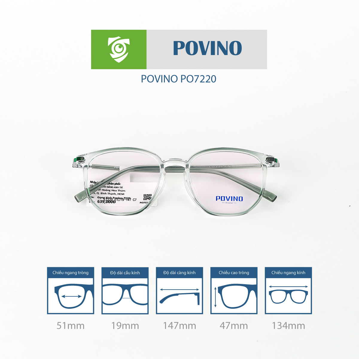 Gọng kính POVINO PO7220 - Ảnh 11