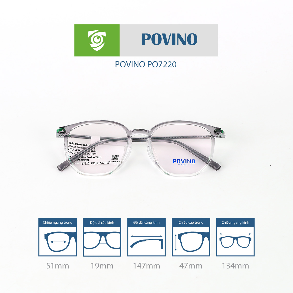 Gọng kính POVINO PO7220 - Ảnh 10