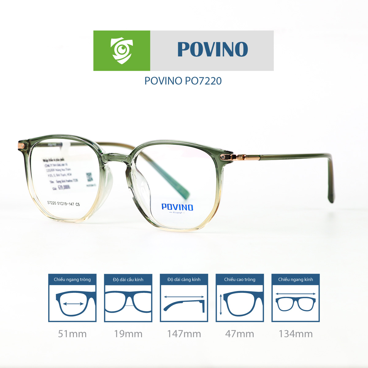 Gọng kính POVINO PO7220 - Ảnh 8