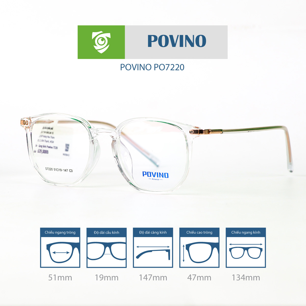 Gọng kính POVINO PO7220 - Ảnh 14