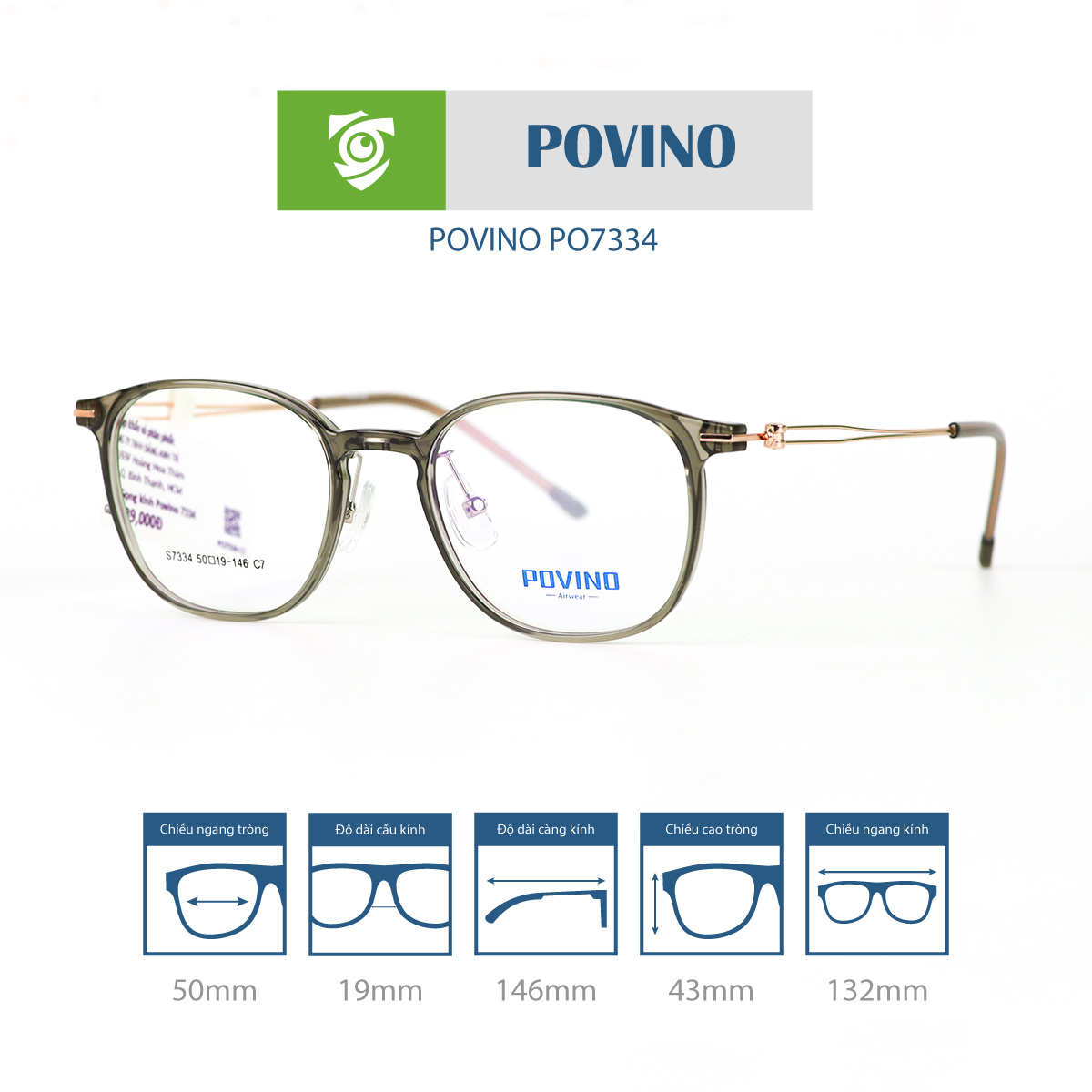Gọng kính POVINO PO7334 - Ảnh 4