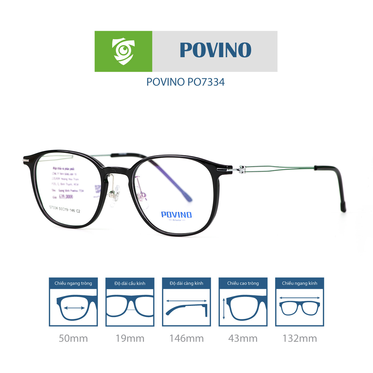 Gọng kính POVINO PO7334 - Ảnh 3