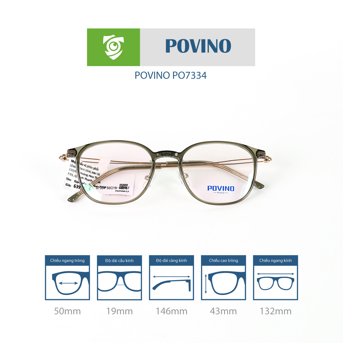 Gọng kính POVINO PO7334 - Ảnh 10