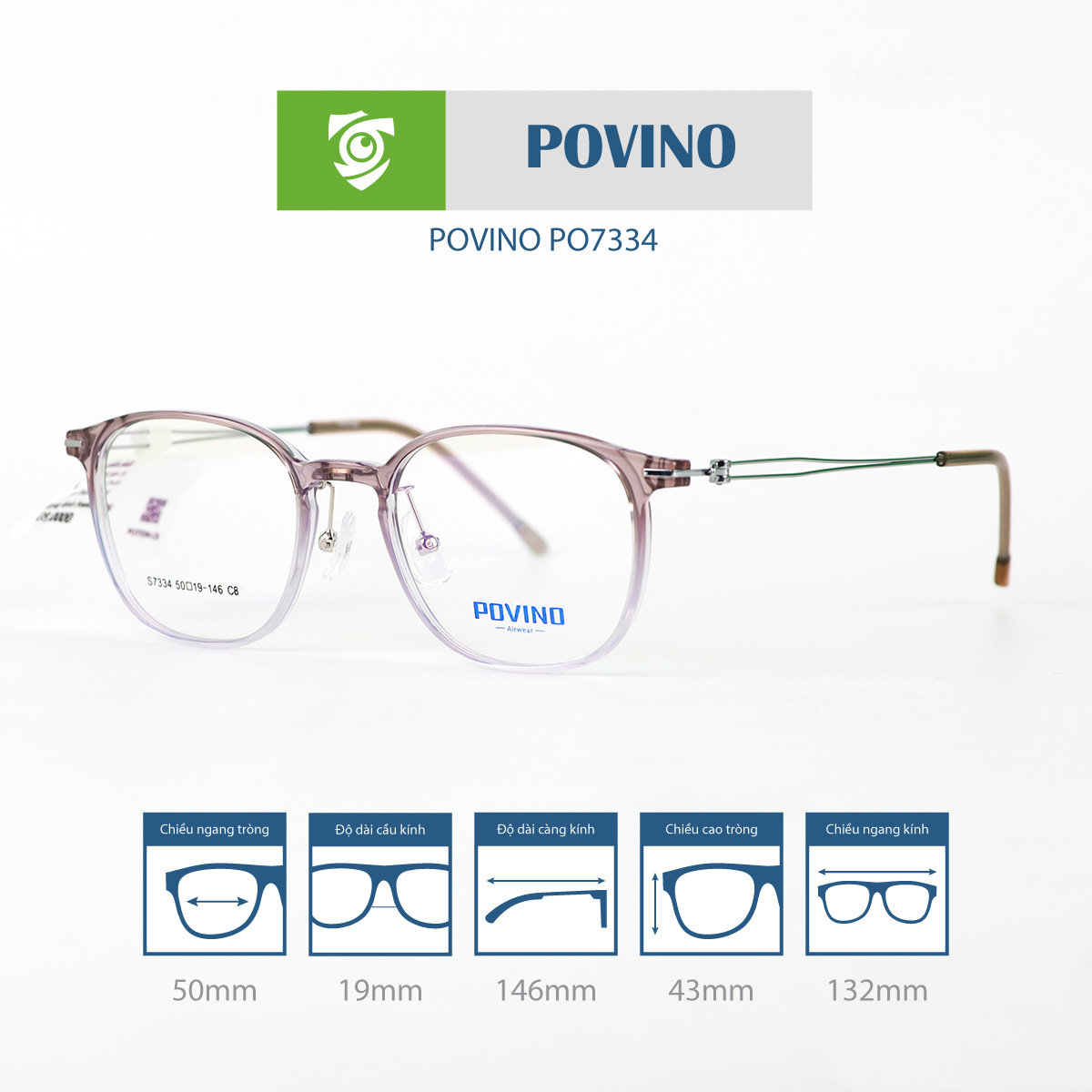 Gọng kính POVINO PO7334 - Ảnh 7