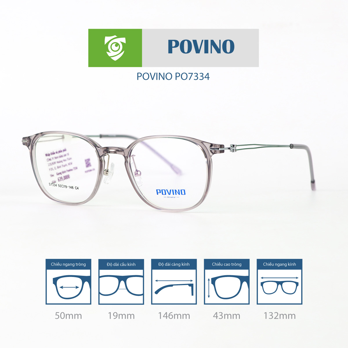 Gọng kính POVINO PO7334 - Ảnh 6