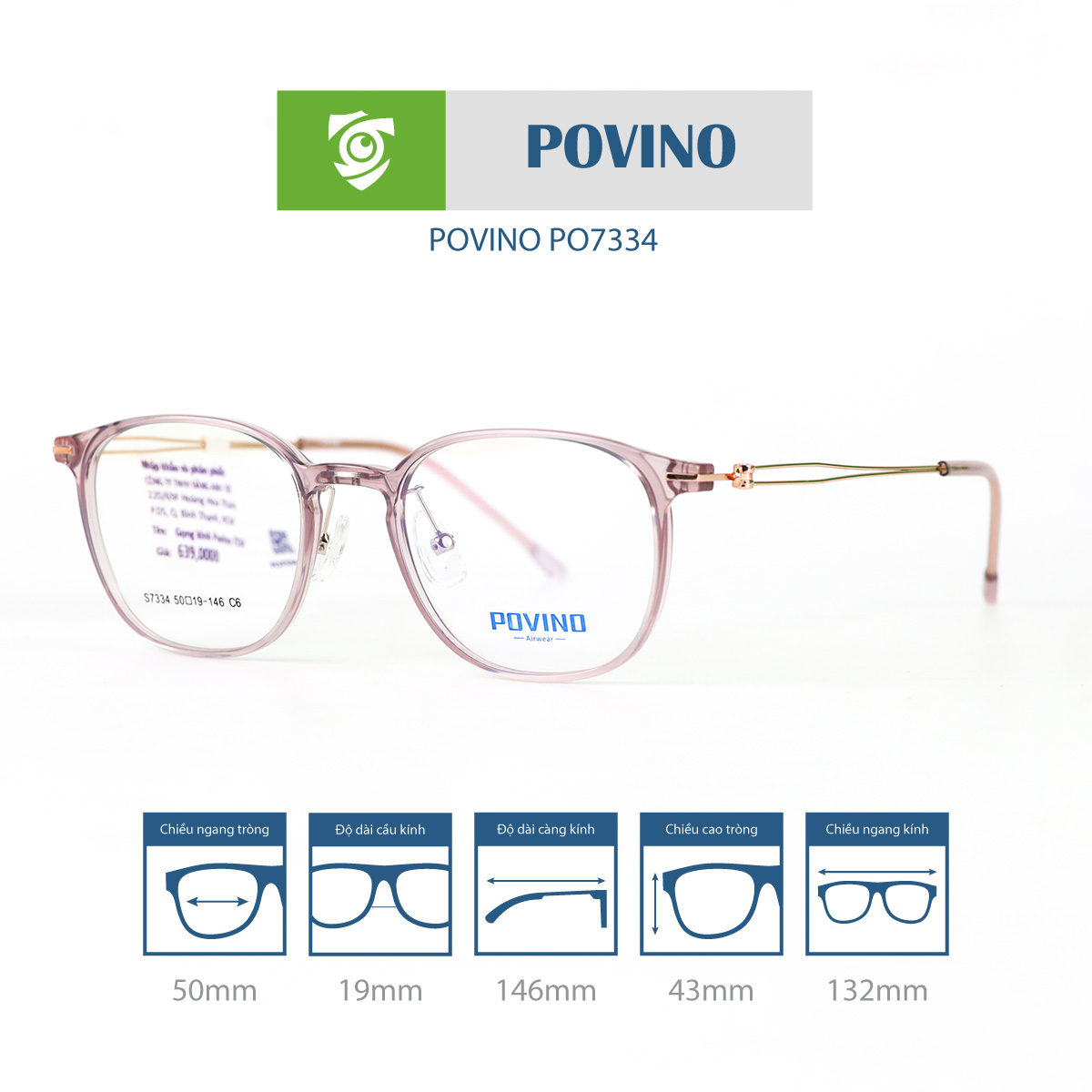 Gọng kính POVINO PO7334 - Ảnh 5