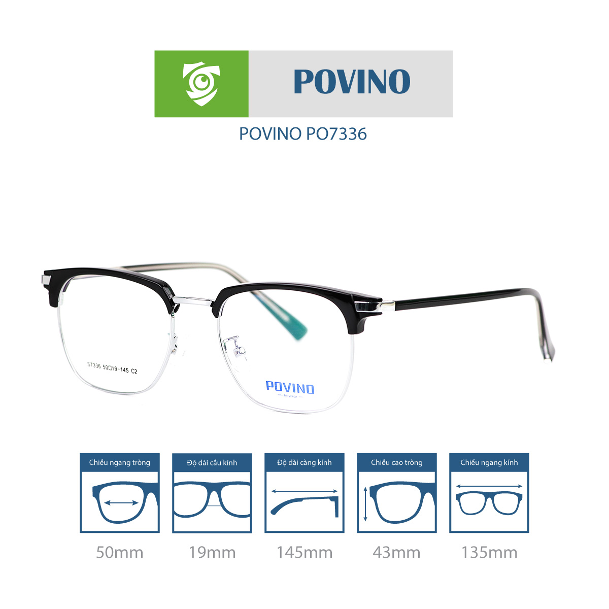 Gọng kính POVINO PO7336 - Ảnh 4