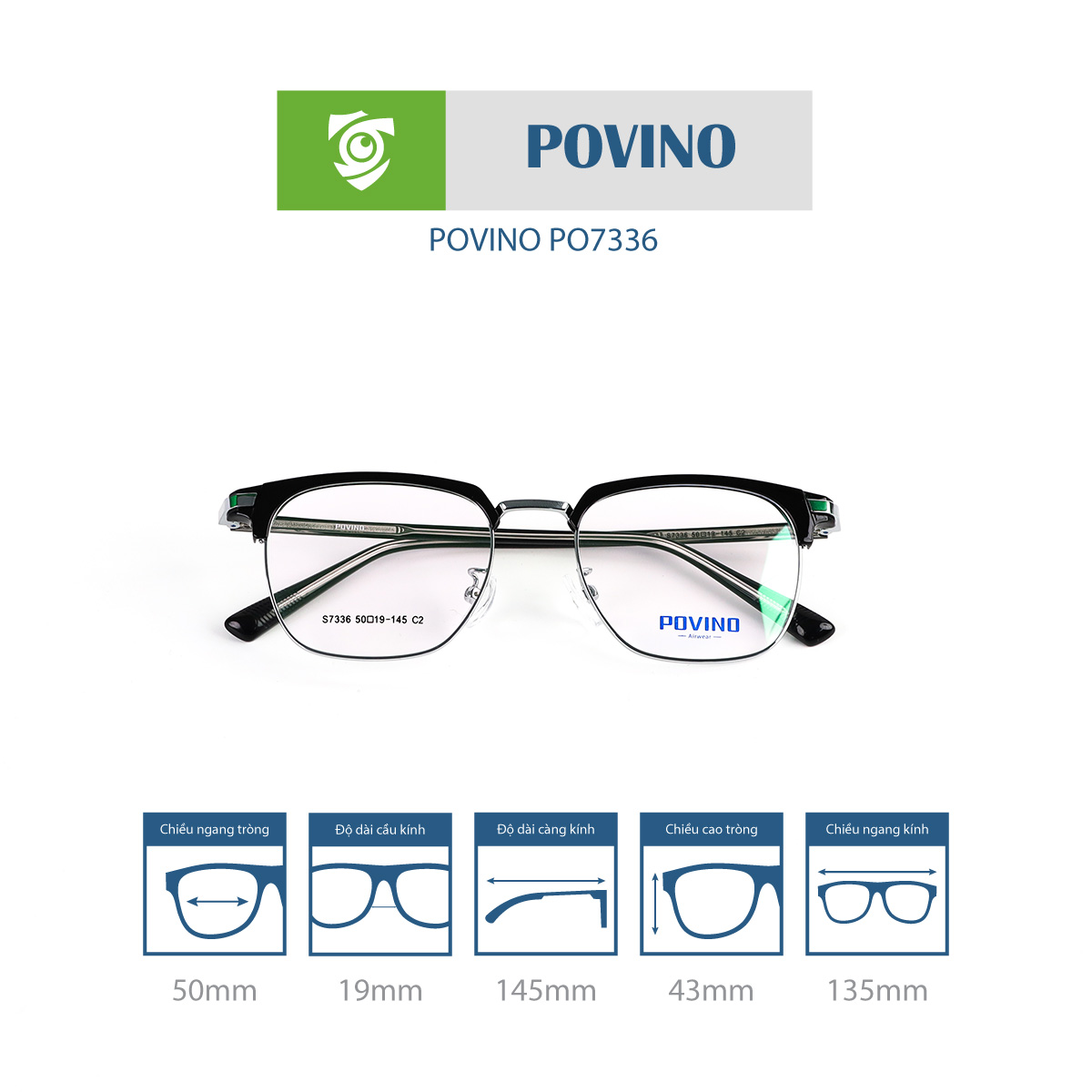 Gọng kính POVINO PO7336 - Ảnh 2