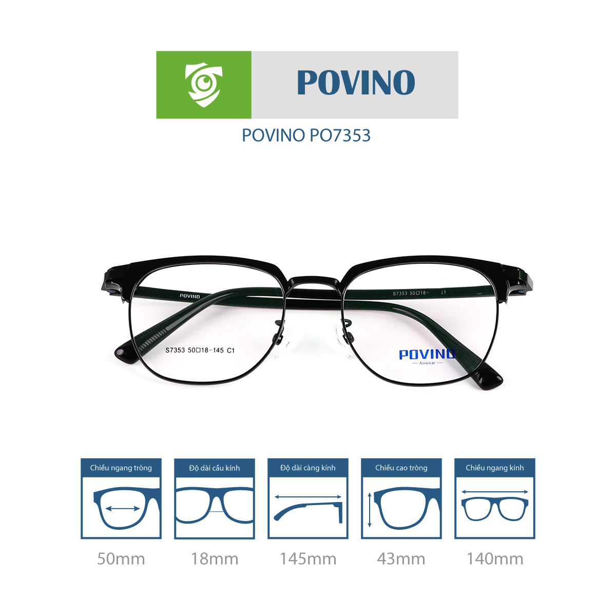 Gọng kính POVINO PO7353 - Ảnh 8