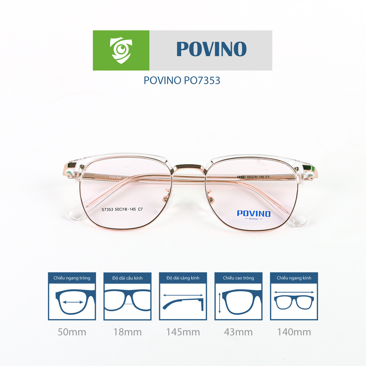 Gọng kính POVINO PO7353 - Ảnh 7