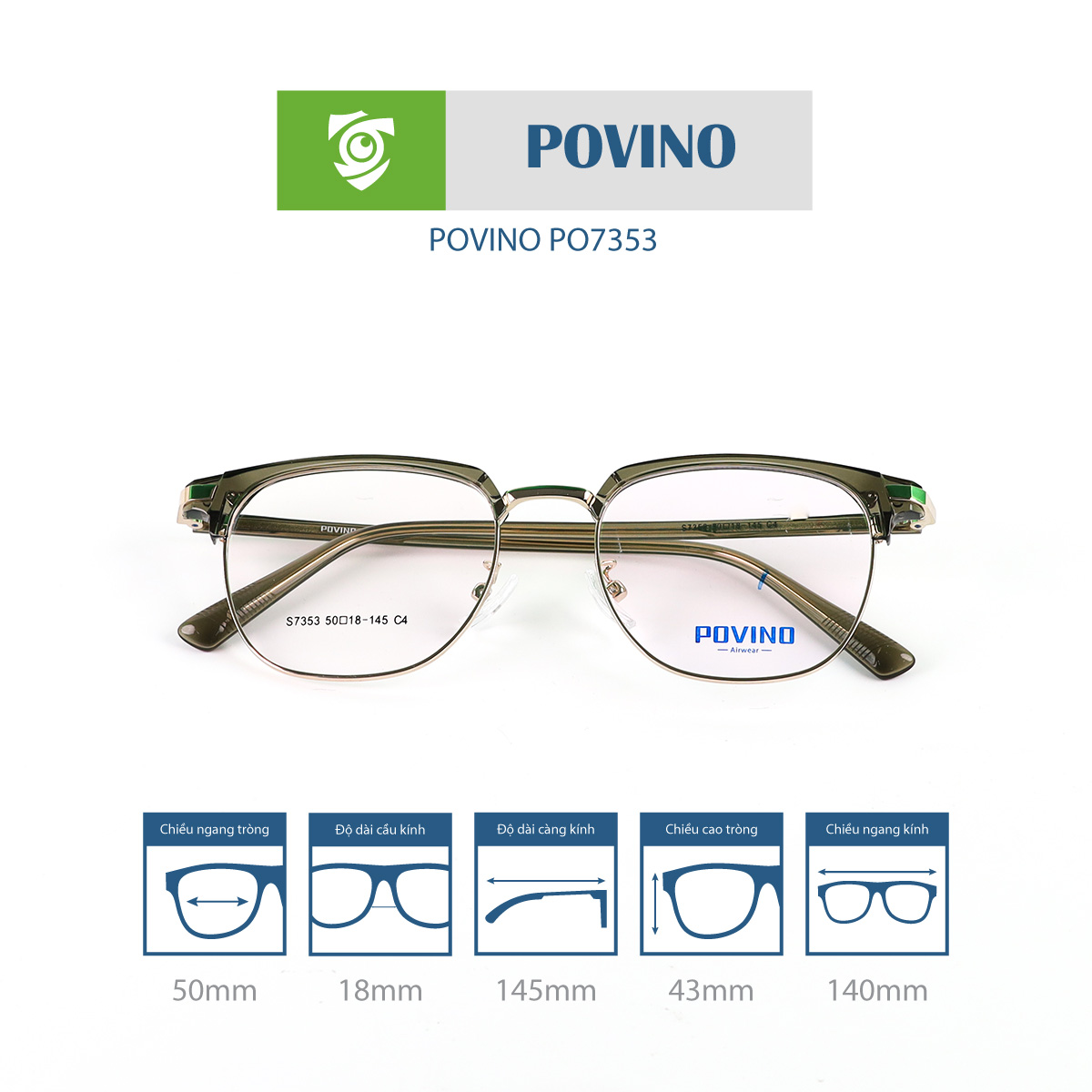 Gọng kính POVINO PO7353 - Ảnh 6