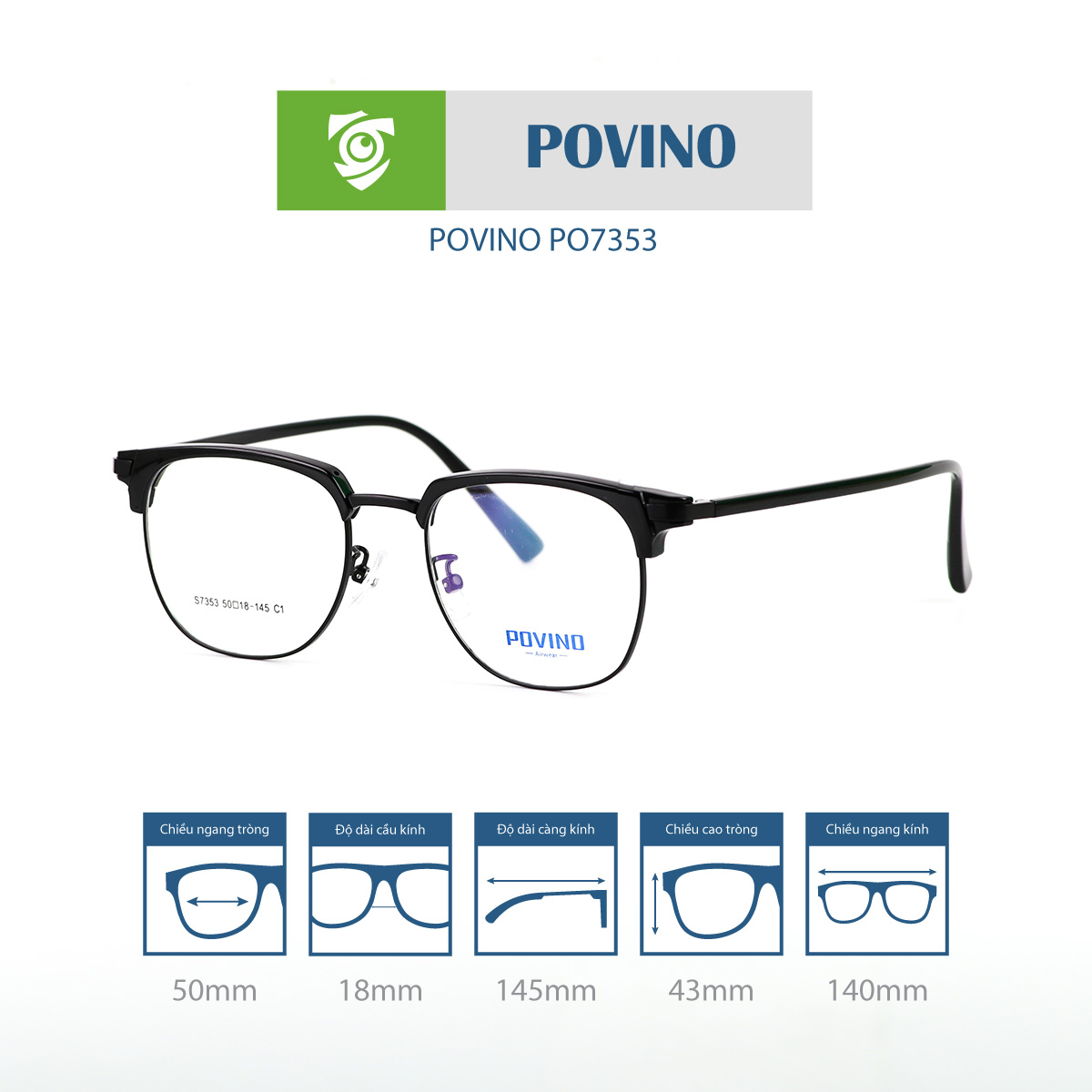 Gọng kính POVINO PO7353 - Ảnh 3