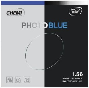 Tròng Kính CHEMI 1.56 ASP BLUE BLOCK UV420 SPIN PHOTOGREY SHMC 2