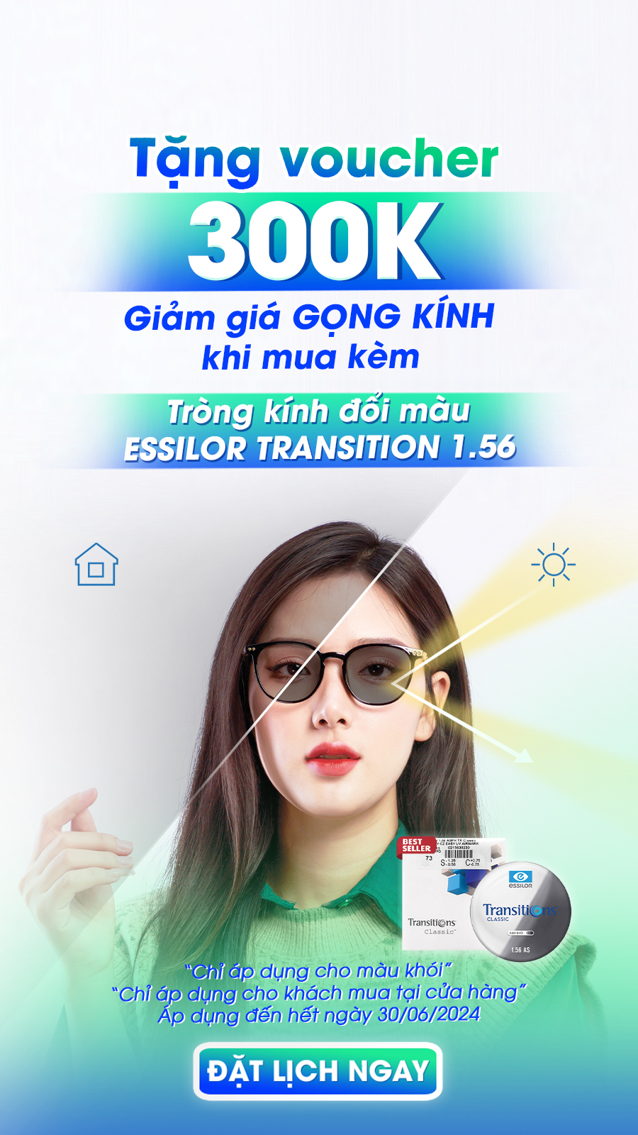 Tròng Kính Đổi Màu Essilor Transitions Classic 1.56
