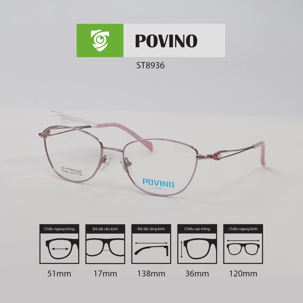 Gọng kính POVINO ST8936 - Ảnh 2