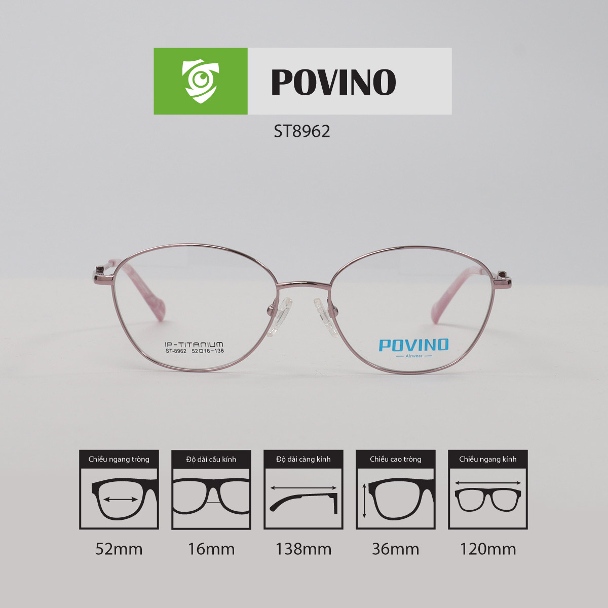 Gọng kính POVINO ST8962 - Ảnh 1