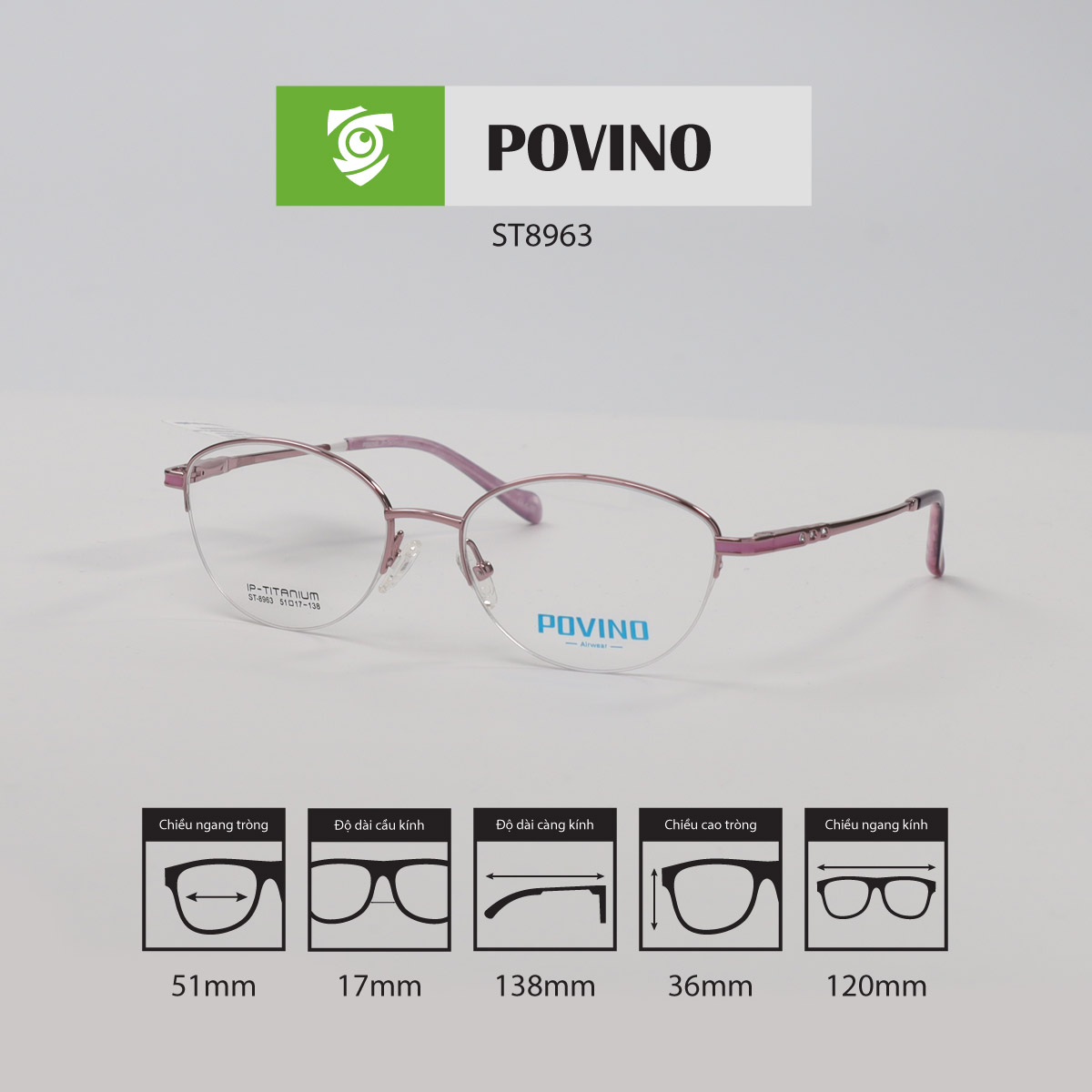 Gọng kính POVINO ST8963 - Ảnh 3