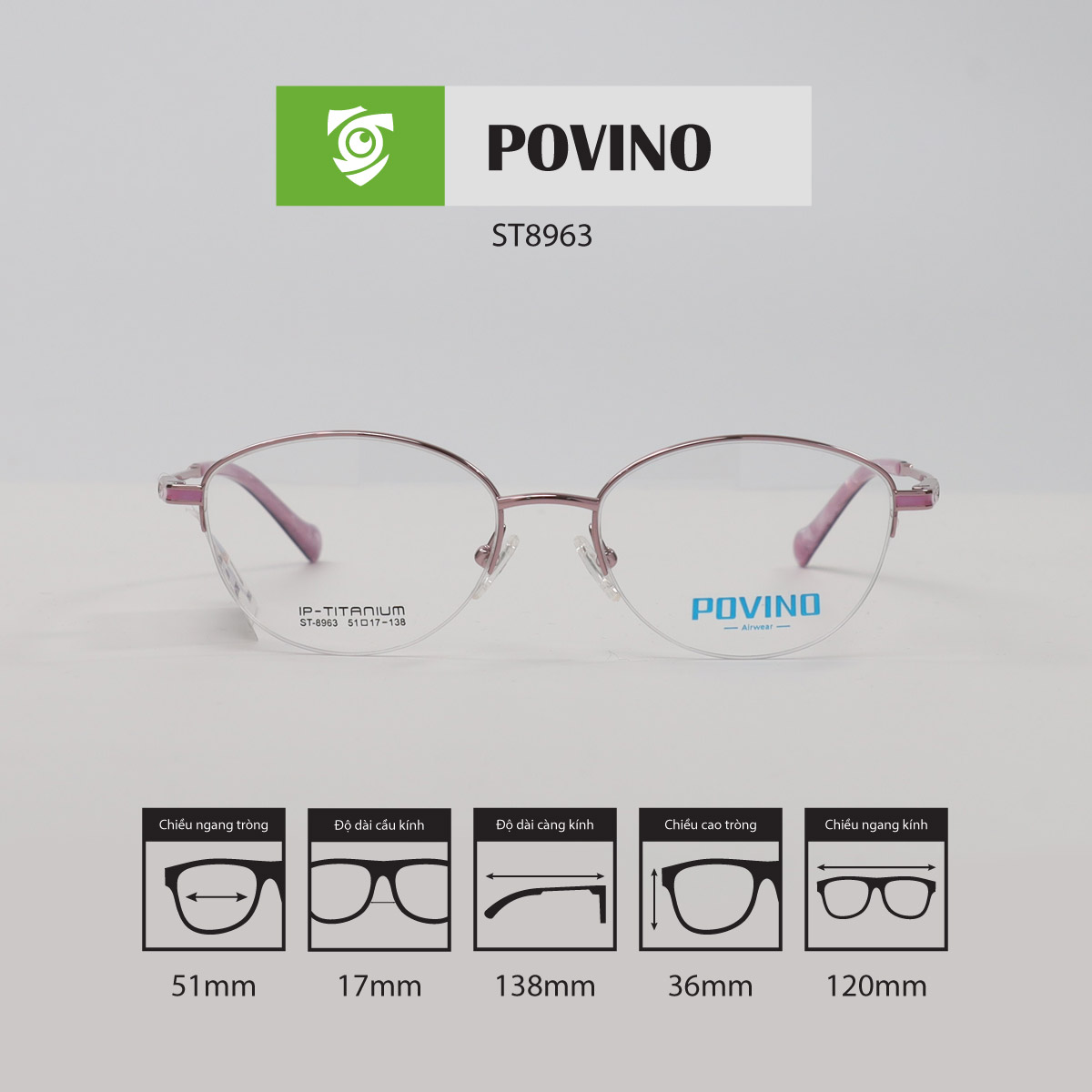 Gọng kính POVINO ST8963 - Ảnh 1