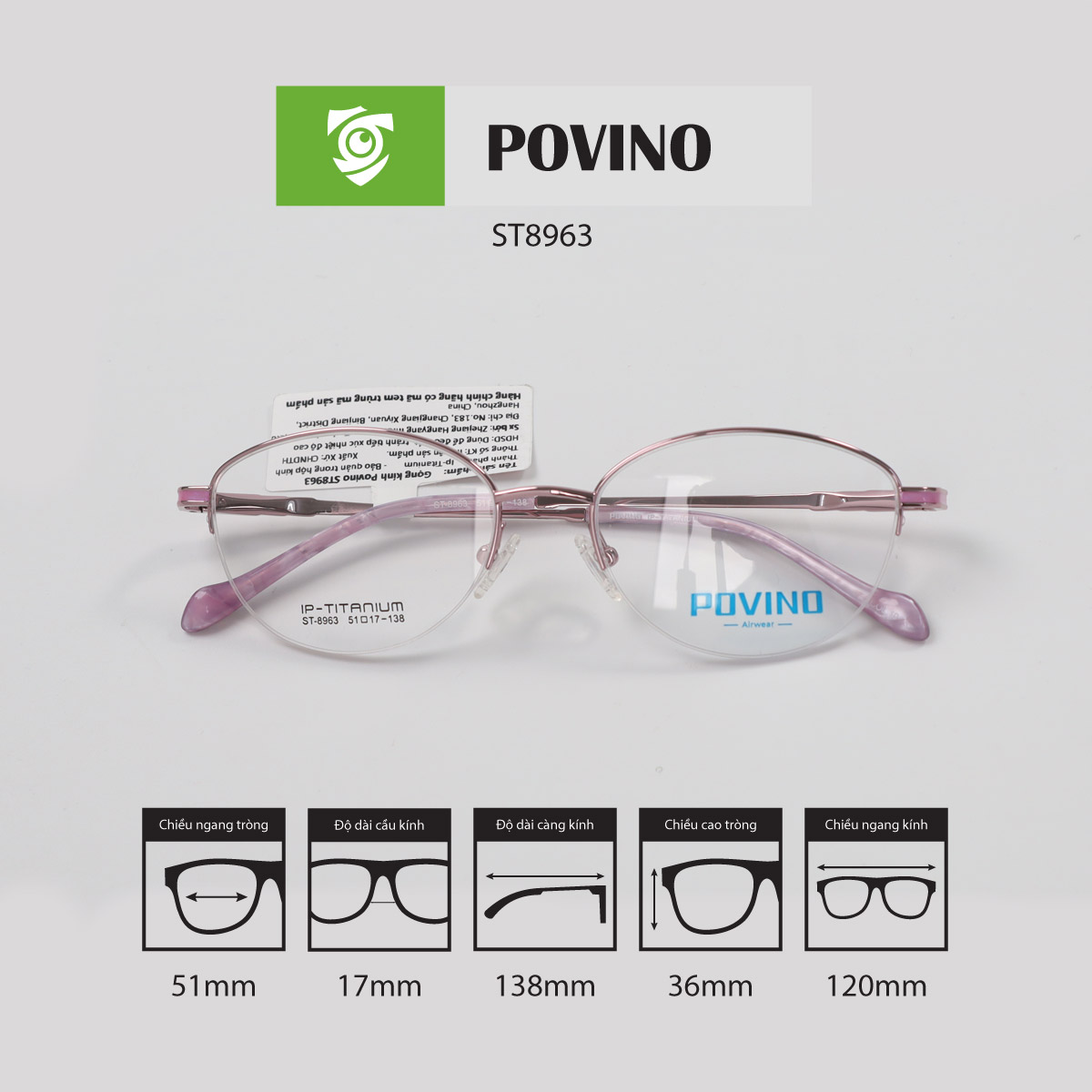 Gọng kính POVINO ST8963 - Ảnh 2