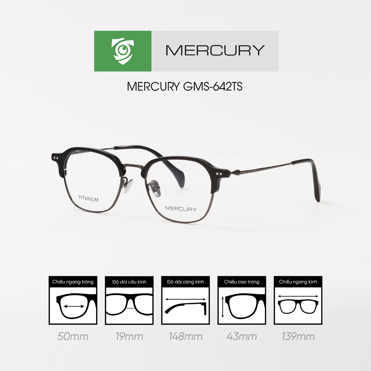 Gọng kính MERCURY GMS-642TS - Ảnh 2