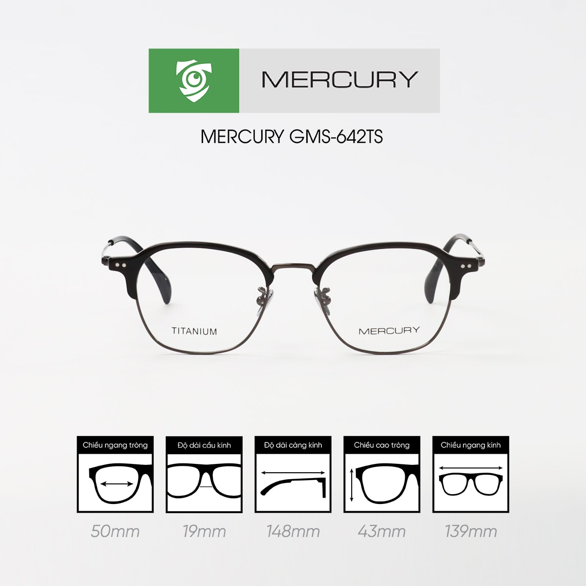 Gọng kính MERCURY GMS-642TS - Ảnh 1