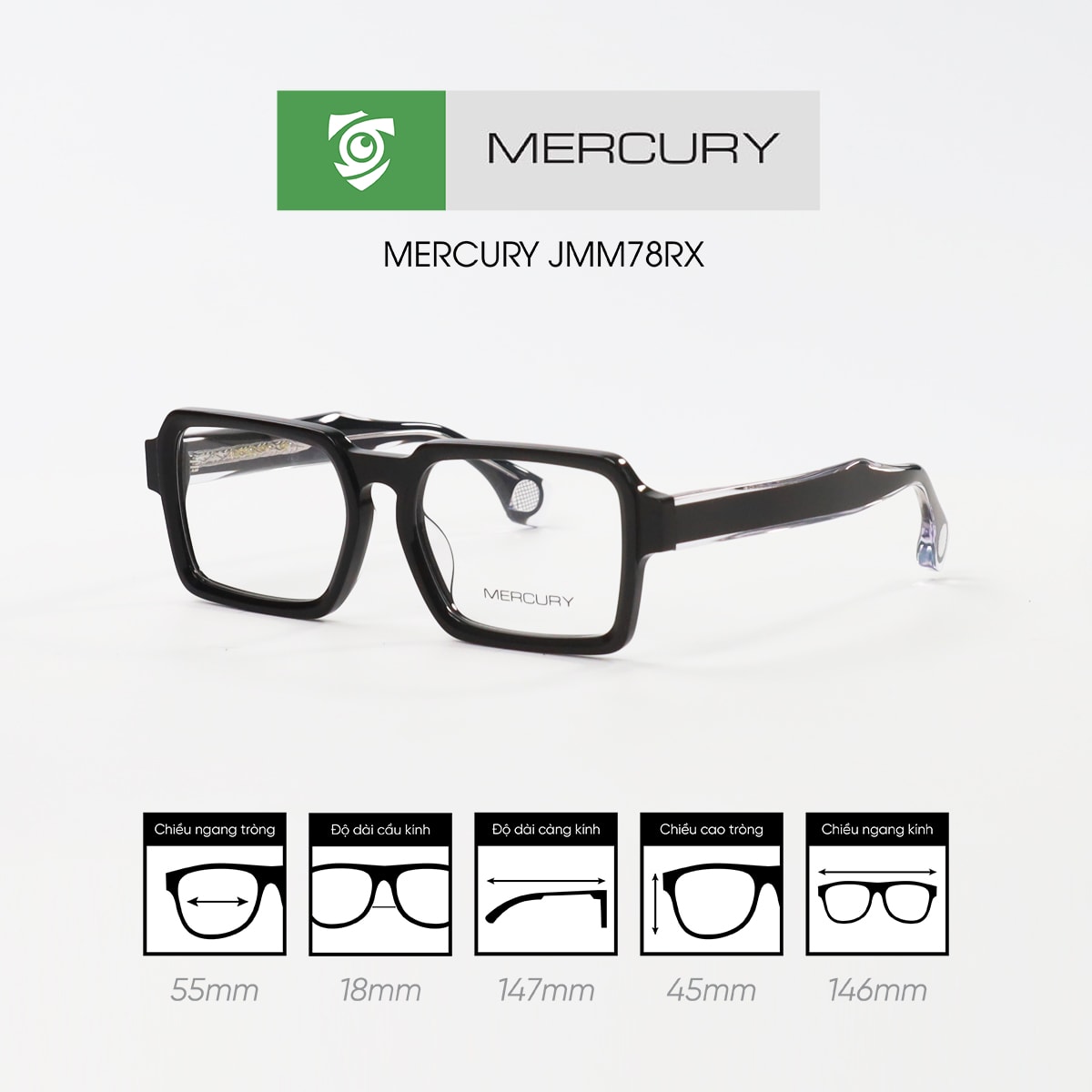 Gọng kính MERCURY JMM78RX - Ảnh 2