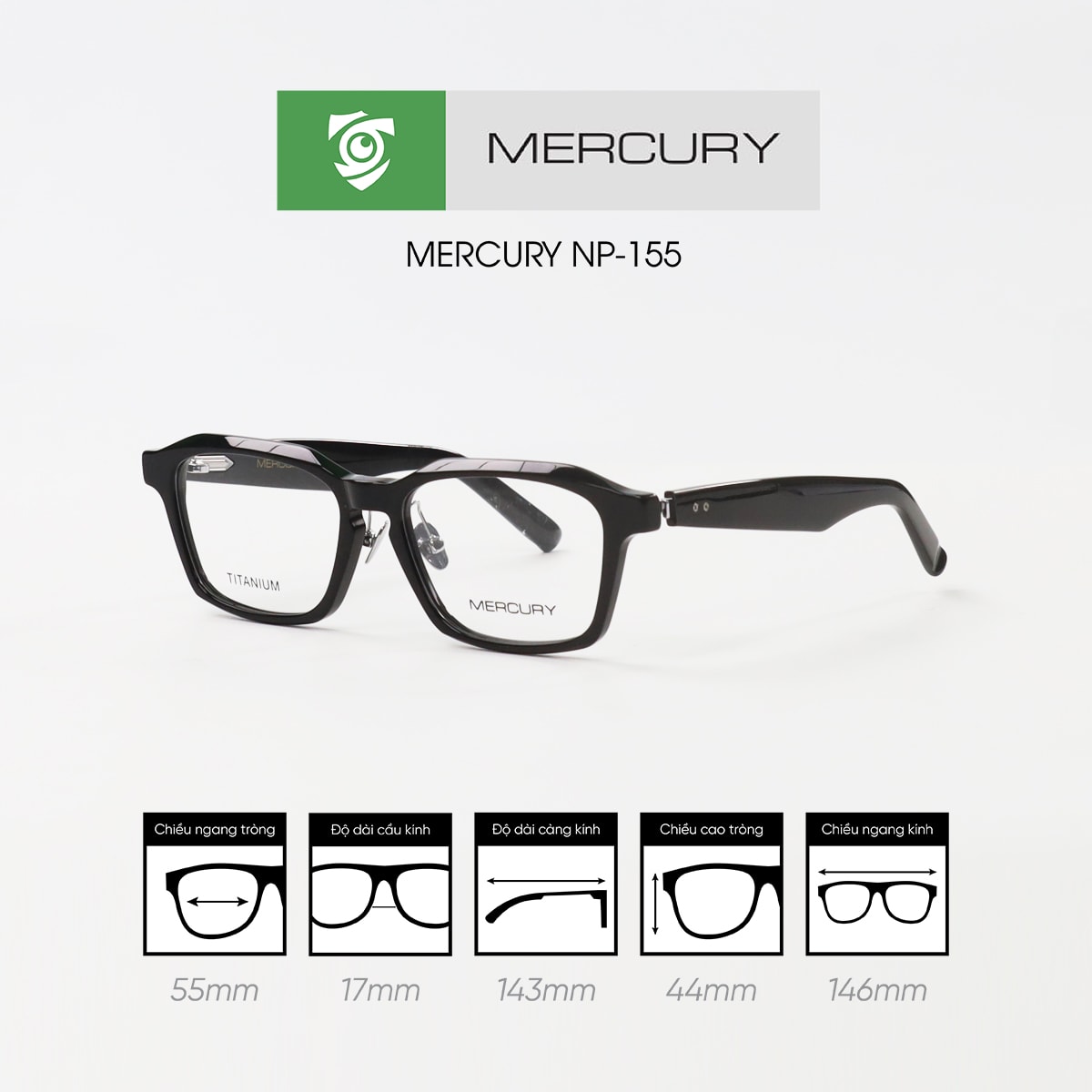 Gọng kính MERCURY NP-155 - Ảnh 2