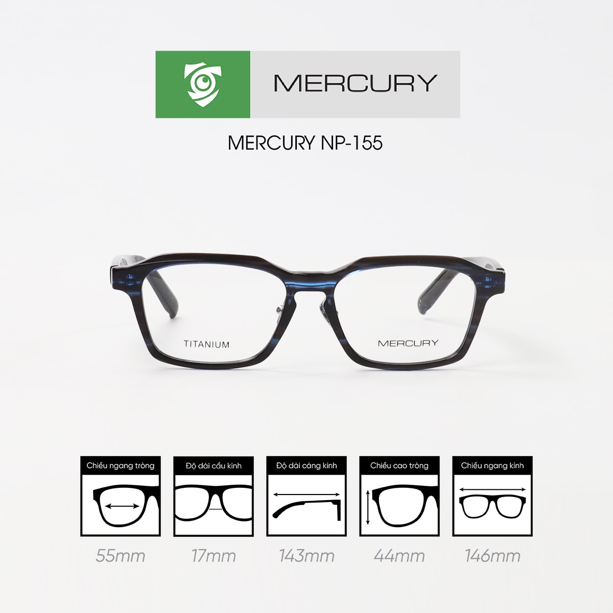 Gọng kính MERCURY NP-155 - Ảnh 8