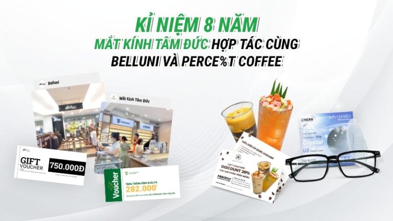 Mắt kính Tâm Đức hợp tác cùng Belluni và Perce%t Coffee