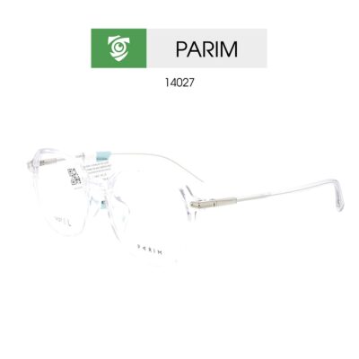 GỌNG kính PARIM PARIM 14027 W1 kiểu dáng tròn - màu trắng trong - size L - hình chụp mặt bên sản phẩm