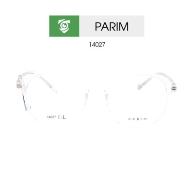 GỌNG kính PARIM PARIM 14027 W1 kiểu dáng tròn - màu trắng trong - size L - hình chụp mặt trước sản phẩm