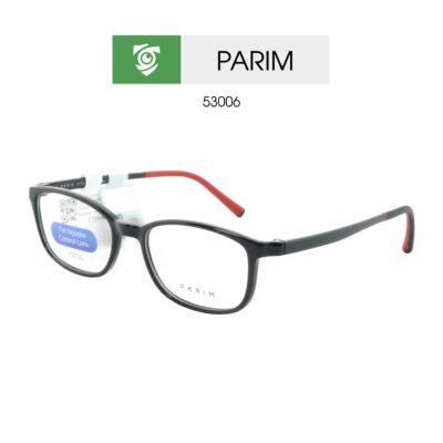 Gọng kính trẻ em PARIM 53006 B1 - màu đen càng đỏ - hình chụp mặt bên sản phẩm
