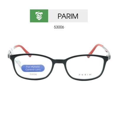 Gọng kính trẻ em PARIM 53006 B1 - màu đen càng đỏ - hình chụp mặt trước sản phẩm