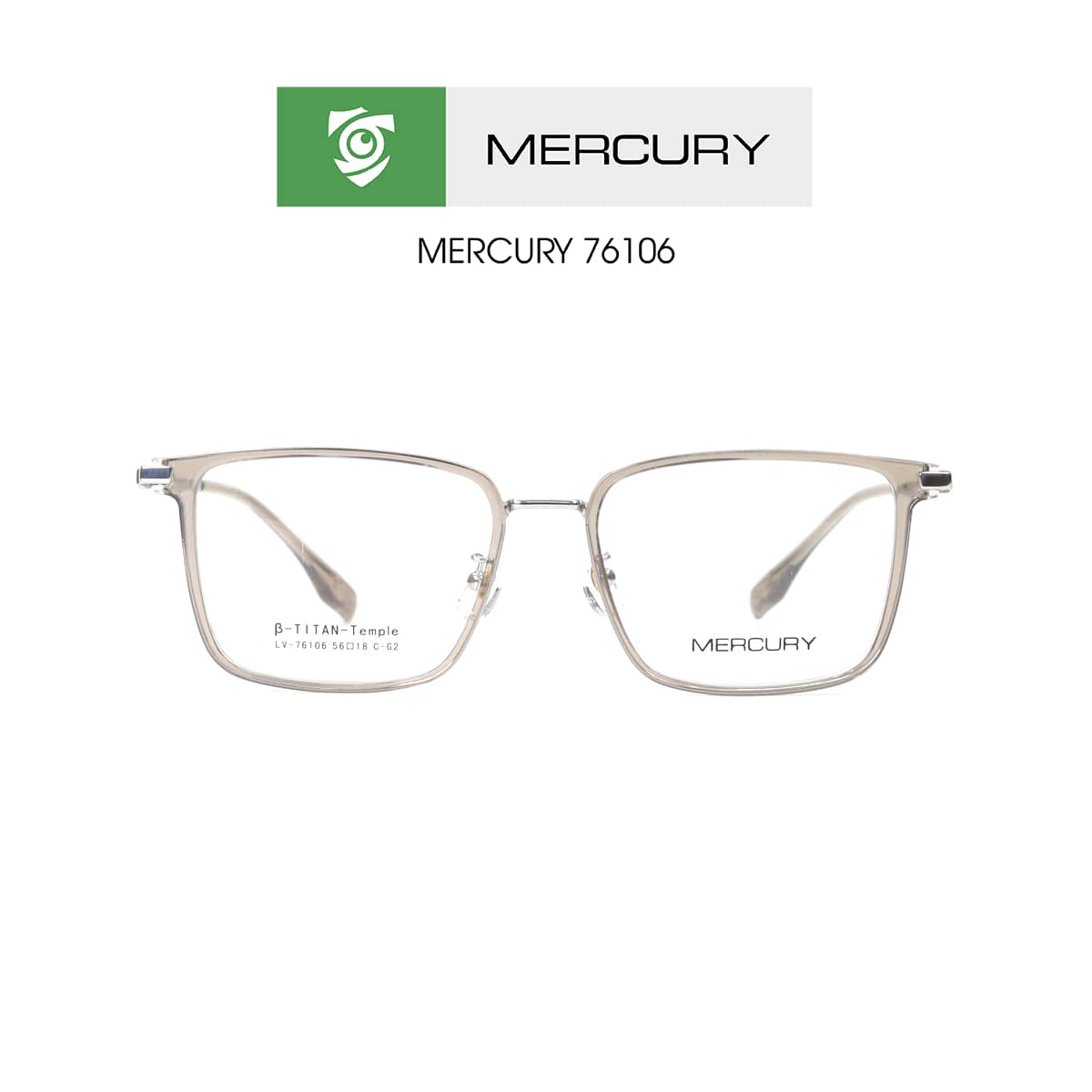 Gọng kính Mercury LV75193 CA - màu đen - gọng kính vuông - ảnh chụp mặt trước sản phẩm