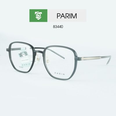 Gọng kính PARIM 83440 B1 - màu đen bóng - gọng kính đa giác - ảnh chụp mặt bên sản phẩm