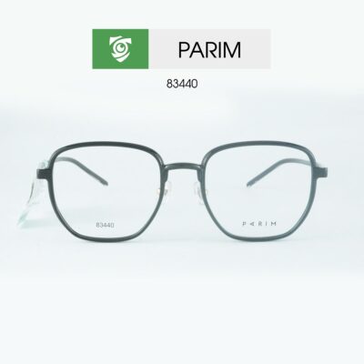 Gọng kính PARIM 83440 B1 - màu đen bóng - gọng kính đa giác - ảnh chụp mặt trước sản phẩm