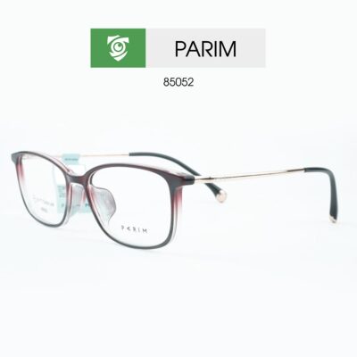 Gọng kính PARIM 85052 V2S - màu đỏ đen - khung hình chữ nhật oval - ảnh chụp mặt bên sản phẩm