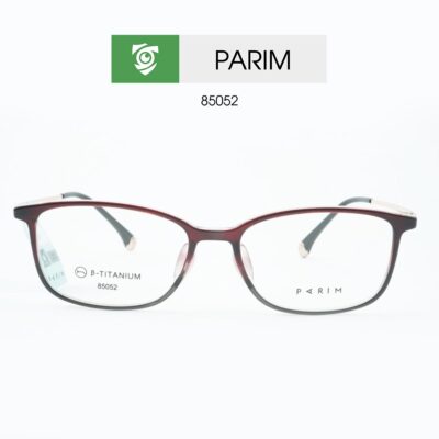 Gọng kính PARIM 85052 V2S - màu đỏ đen - khung hình chữ nhật oval - ảnh chụp mặt trước sản phẩm