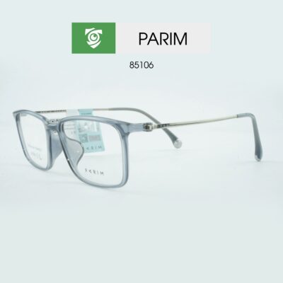 Gọng kính PARIM 85106 B1S, màu xám, gọng hình vuông, size L - ảnh chụp mặt bên sản phẩm