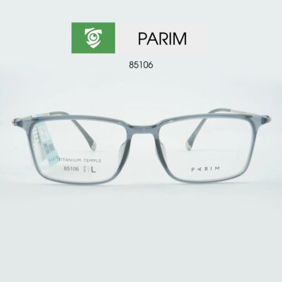 Gọng kính PARIM 85106 B1S, màu xám, gọng hình vuông, size L - ảnh chụp mặt trước sản phẩm