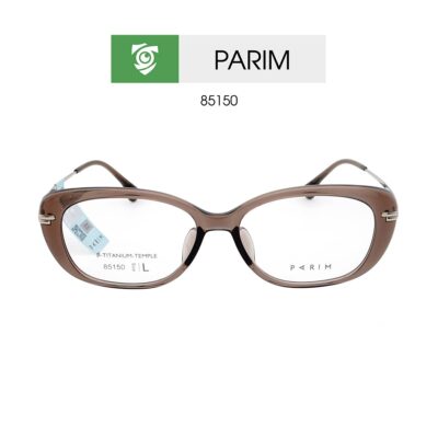 GỌNG kính PARIM 85150 T1 kiểu dáng mắt mèo - màu NÂU - size L - hình chụp mặt trước sản phẩm