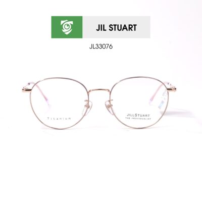 Gọng kính Jill Stuart JL33076 C01 - màu hồng - kính gọng oval - chất liệu titanium - hình chụp mặt trước sản phẩm