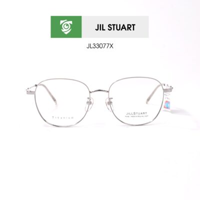 Gọng kính Jill Stuart JL33077X C01 - màu bạc - kính gọng oval - chất liệu titanium - hình chụp mặt trước sản phẩm