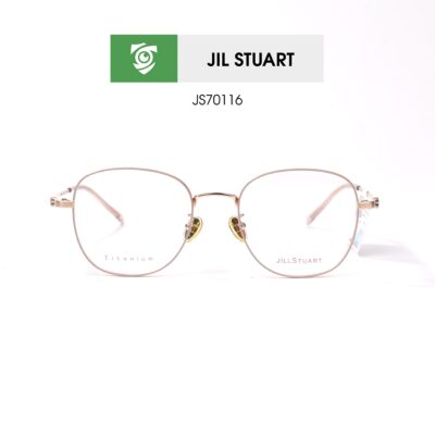 Gọng kính Jill Stuart JS70116 C03 - màu vàng nhạt - kính gọng oval - chất liệu titanium - hình chụp mặt trước sản phẩm
