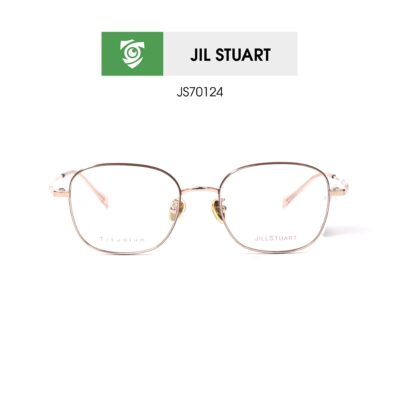 Gọng kính Jill Stuart JS70124 C03 - màu nâu - kính gọng oval - chất liệu titanium - hình chụp mặt trước sản phẩm
