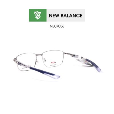 Gọng kính New Balance NB07056 C4 - màu bạc - gọng kính chữ nhật - hình chụp mặt sau sản phẩm