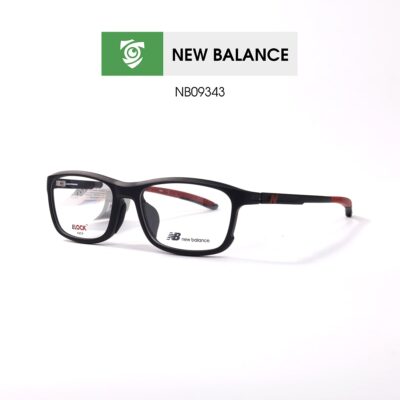 Gọng kính New Balance NB09343 C01 - màu đen nhám - gọng kính chữ nhật - hình chụp mặt bên sản phẩm