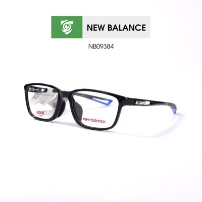 Gọng kính New Balance NB09384 C01 - màu đen bóng - khung kính chữ nhật - hình chụp mặt bên sản phẩm